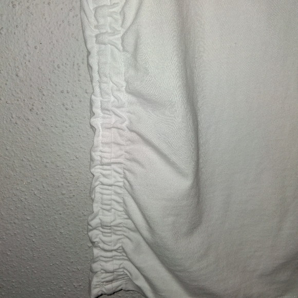 Calvin Klein Women’s White Logo T-Shirt Size M – Ruched Side Detail Crewneck - Picture 5 of 7